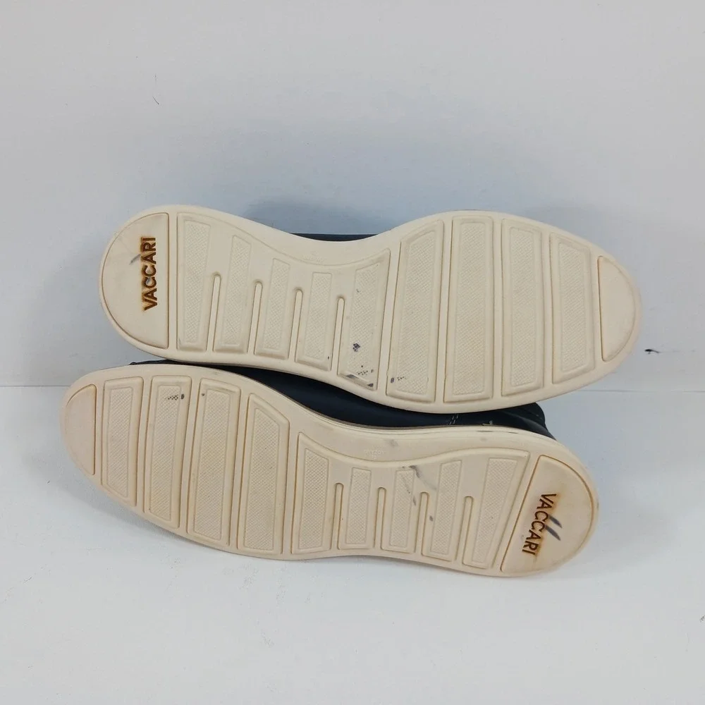 Vaccari Mens Navy Blue Goat Leather Exotic Moc Toe Driving Loafers Size‎ 11
